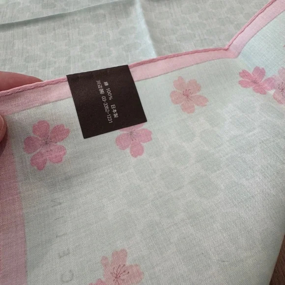 Celine Pink Floral Scarf/Handkerchief (19" x 19.5") - Picture 4 of 5